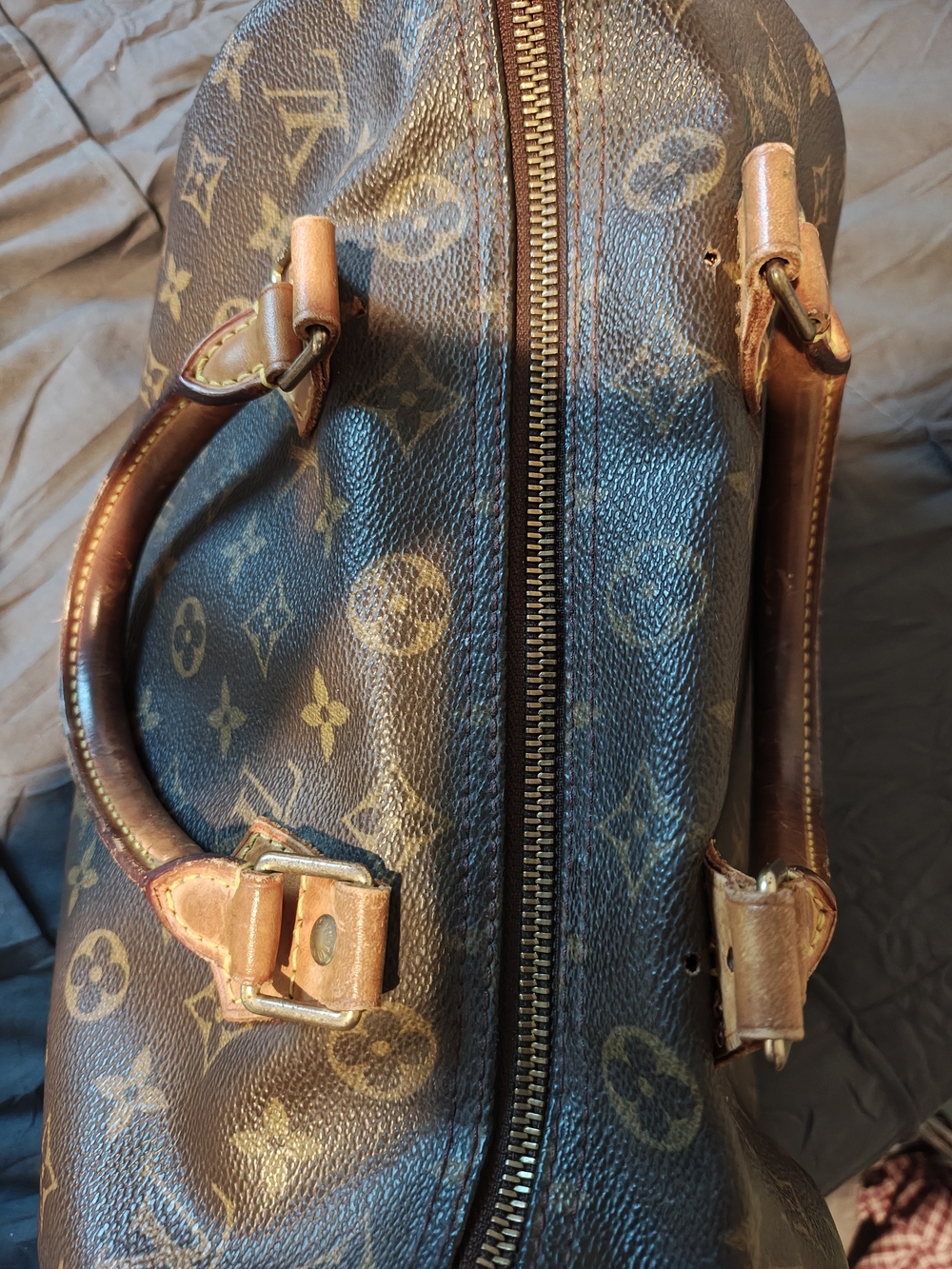 Louis Vuitton Brown Monogram Canvas Top-Handle Bag - Picture 7 of 12